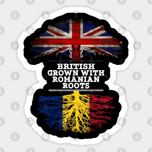 British Grown With Romanian Roots - Gift for Romanian With Roots From Romania Sticker by Country Flags